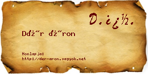 Dér Áron névjegykártya